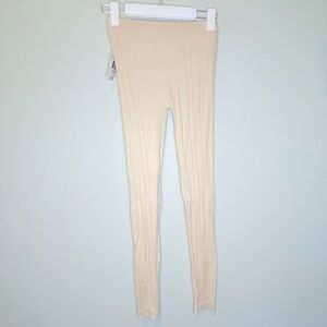 Ribbed Tan / Cream Leggings / Size S